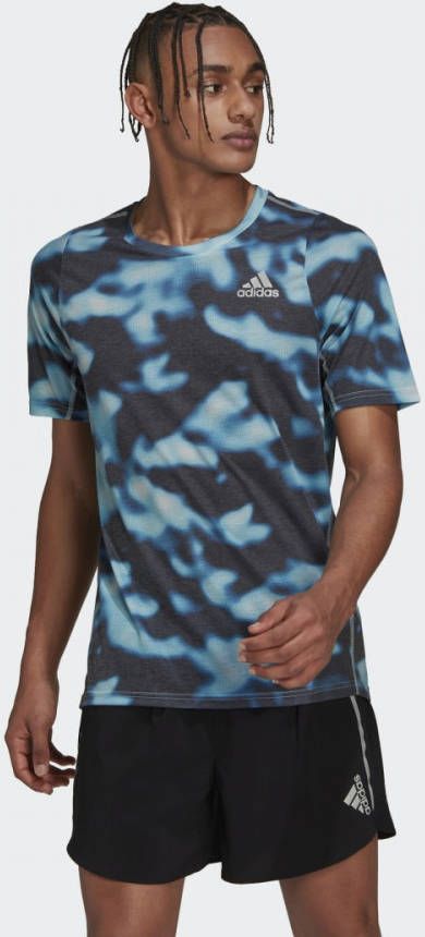 Adidas Run Icons 3 Bar Allover Print Heren T Shirts