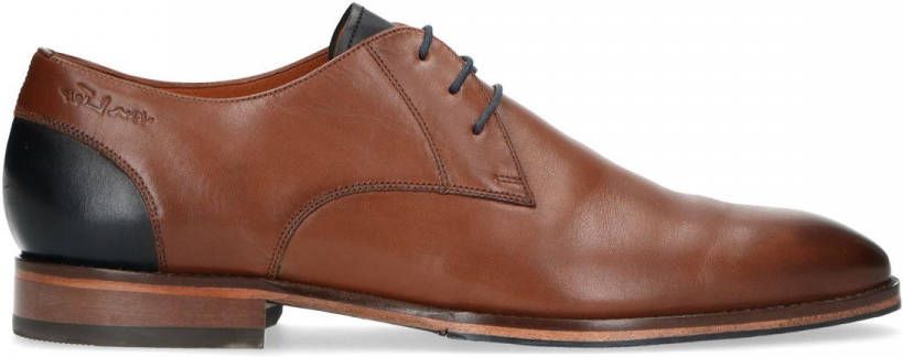 Van lier Cognac leren veterschoenen