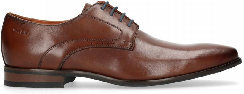 Van lier Cognac veterschoenen van leer