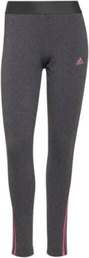 adidas loungewear essentials 3 stripes legging grijs/roze dames