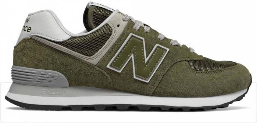 New Balance 574 suede sneakers olijfgroen/grijs