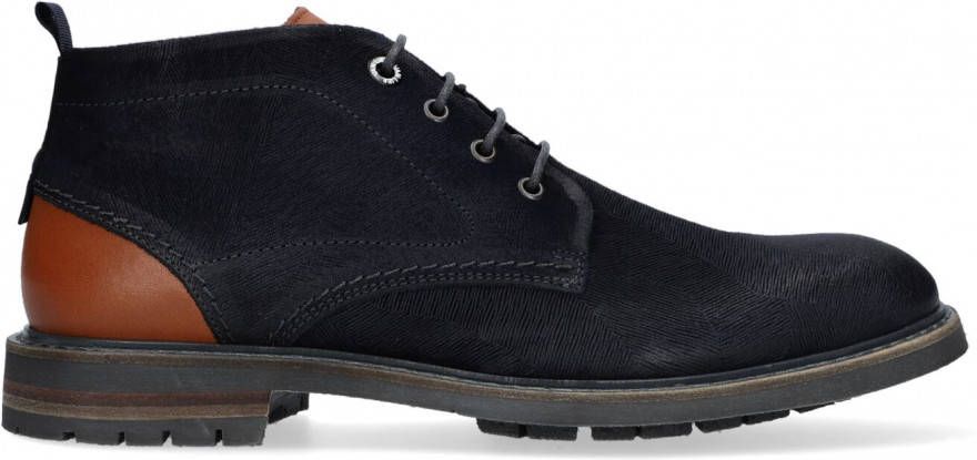 Van Lier Dino suède veterschoenen blauw