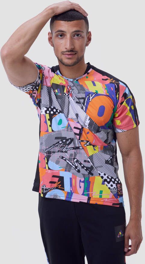 Adidas tiro pride shirt zwart/geel heren