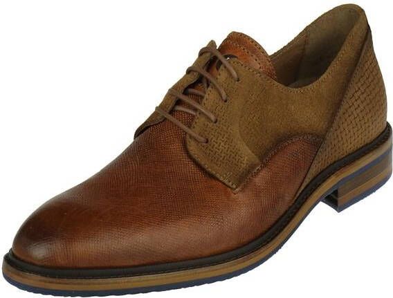 Braend geklede lage Heren veterschoen