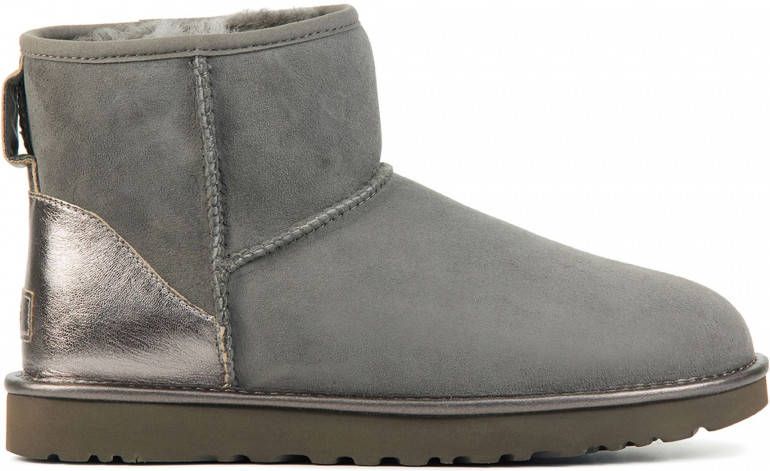 UGG Classic Mini Shine suède enkelboots grijs/metallic