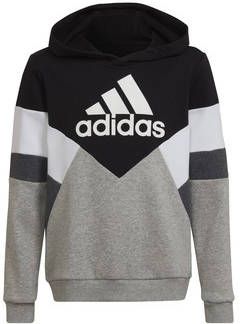 Adidas Performance sporthoodie zwart/grijs melange/wit
