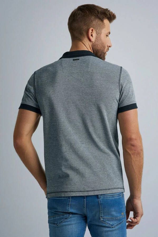 PME Legend Donkergrijze Polo Short Sleeve Polo Two Tone Pique