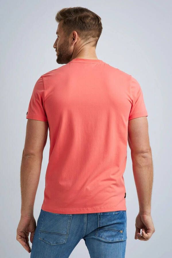 PME Legend Kortry r hals katoenen elastan t shirt met korte mouwen , Rood, Heren
