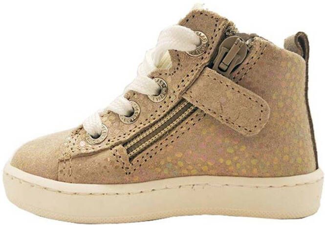 Develab 41362 hoge leren sneakers beige