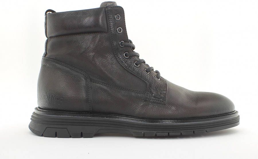 Giorgio 10109(01)donker bruin leren half hoge schoen met rubber zool