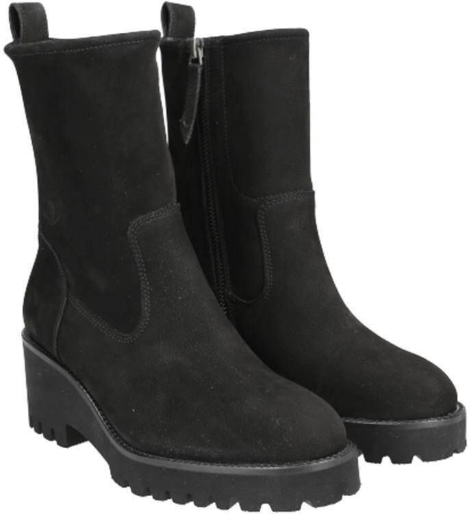 Paul Green Zwarte Enkellaarsjes Suede