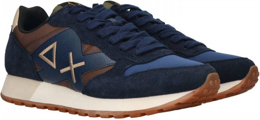 SUN68 Jaki Bicolor Sneaker Heren Bruin/Blauw