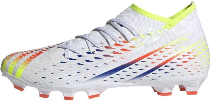 adidas Predator Edge.3 Gras/Kunstgras Voetbalschoenen(MG)Wit Geel Blauw