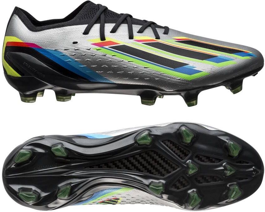 adidas X Speedportal.1 Gras Voetbalschoenen(FG)Zilver Zwart Geel