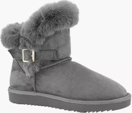 Graceland enkelboots met siergesp grijs