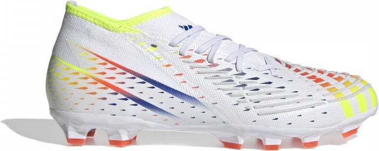 adidas Predator Edge.2 Gras/Kunstgras Voetbalschoenen(MG)Wit Geel Blauw
