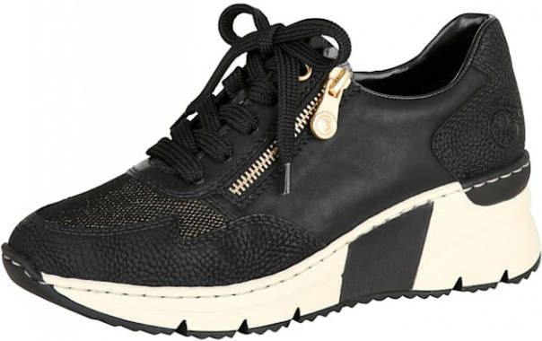 Rieker Veterschoen met glanseffect Zwart